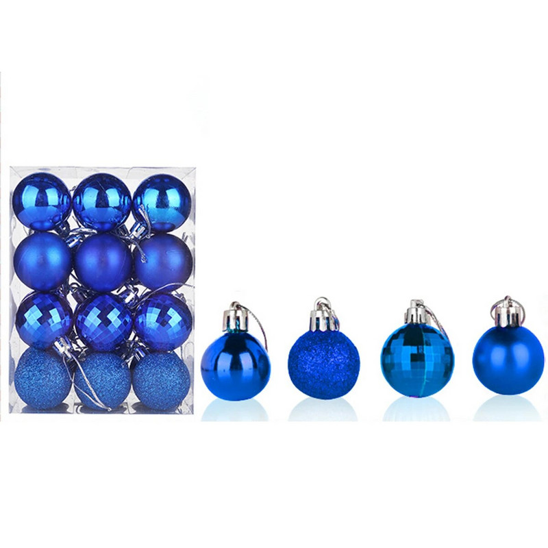 24 kom/set 4 cm kuglica za božićno drvce Viseći ukrasi za kućnu zabavu Božićne kuglice Svijetle galvanizirane kuglice