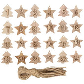 1-24 skaitļi Atpakaļskaitīšana Ziemassvētku Adventes kalendārs Koka kulons Ziemassvētku dāvanu maisiņi Numuru etiķetes Kalendārs Piekārtas Birkas Jaunais gads