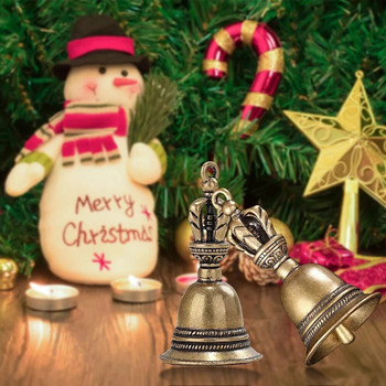 Ρετρό ορειχάλκινο κρεμαστό κόσμημα Jingle Bells Χριστουγεννιάτικο ντεκόρ Κόρν άνεμος κουδούνι κρεμαστό ρολόι Μικρά χάλκινα σκεύη DIY Μπρελόκ Αξεσουάρ κοσμημάτων