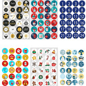 24 gab Ziemassvētku Adventes kalendāra numurs Papīra uzlīmes Ziemassvētku dāvanu uzlīmes Daudzfunkcionāls dāvanu iepakojums Līmes etiķetes Dekors