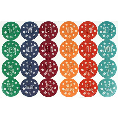 24 gab Ziemassvētku Adventes kalendāra numurs Papīra uzlīmes Ziemassvētku dāvanu uzlīmes Daudzfunkcionāls dāvanu iepakojums Līmes etiķetes Dekors