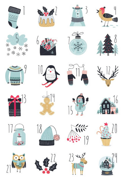 24 gab Ziemassvētku Adventes kalendāra numurs Papīra uzlīmes Ziemassvētku dāvanu uzlīmes Daudzfunkcionāls dāvanu iepakojums Līmes etiķetes Dekors