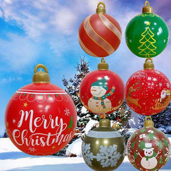 1 ΤΕΜ Ζεστές Χριστουγεννιάτικες Γιγαντιαίες Μπάλες Μεγάλες Μεγάλες Μπάλες 40cm/ 60cm Διακοσμήσεις Χριστουγεννιάτικων Δέντρων Εξωτερικών Φουσκωτών Διακοσμημένες Μπάλες με Μπάλα