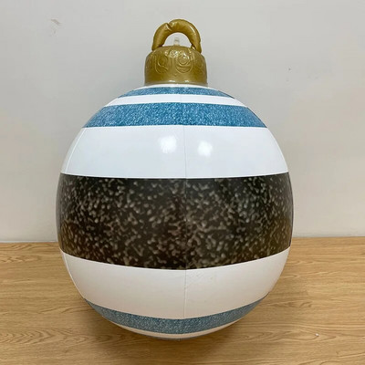 1 vnt. Karšti kalėdiniai milžiniški dideli dideli rutuliai 40 cm / 60 cm Kalėdų eglutės papuošimai lauke pripučiamas dekoruotas rutulinis žaislinis kamuolys