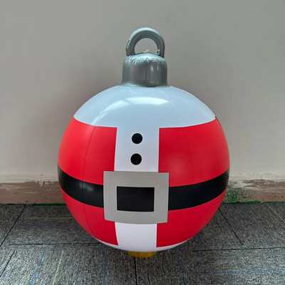 1 vnt. Karšti kalėdiniai milžiniški dideli dideli rutuliai 40 cm / 60 cm Kalėdų eglutės papuošimai lauke pripučiamas dekoruotas rutulinis žaislinis kamuolys