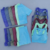 Ljetni bešavni set za jogu Ženska sportska odjeća Odjeća za teretanu Kratki rukavi Crop Top Sportski grudnjak Tajice visokog struka Sportska odijela