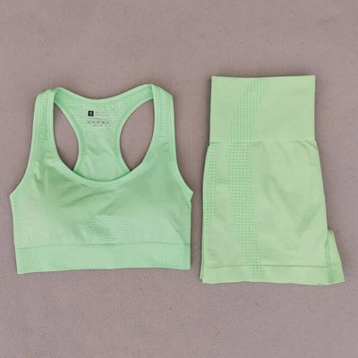 Ljetni bešavni set za jogu Ženska sportska odjeća Odjeća za teretanu Kratki rukavi Crop Top Sportski grudnjak Tajice visokog struka Sportska odijela