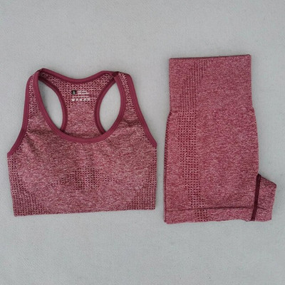 Ljetni bešavni set za jogu Ženska sportska odjeća Odjeća za teretanu Kratki rukavi Crop Top Sportski grudnjak Tajice visokog struka Sportska odijela