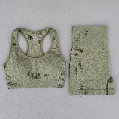 Ljetni bešavni set za jogu Ženska sportska odjeća Odjeća za teretanu Kratki rukavi Crop Top Sportski grudnjak Tajice visokog struka Sportska odijela