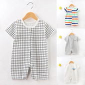 Gyerekek Soild Color rövidnadrág Nyári bébi uniszex rajzfilm nyomtatás O-nyakú rövid ujjú újszülött egysoros nyitott body