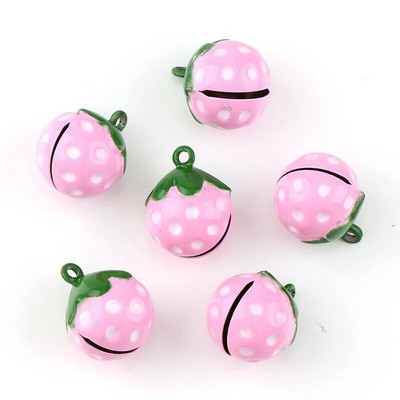 Mīlīgs mini skolas zvans, zemeņu forma, 21 mm, 2 gab. vara zvani