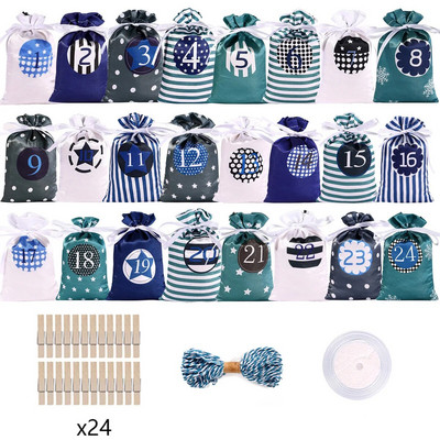 Božićni ukrasi Adventski kalendar 2023. 24 komada poklon vrećica Kerst Decoratie DIY papirnate naljepnice Drveni ukras Božićni navidad