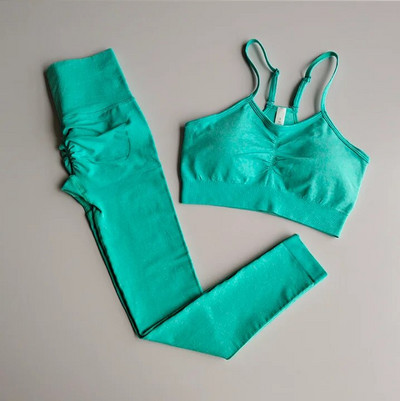 2023. aasta õmblusteta joogakomplekt, naiste 2 tk. spordikomplektid, jõusaaliriided, treeningud, spordirõivad, spordirõivad, ülaosa kõrge vöökohaga säärised, spordiülikonnad