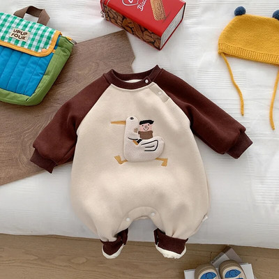 Vastsündinud lapsele trükitud bodi imikutele poisile multifilm armsad püksid sügistalv uus väikelaps, soe plüüsis värviga sobivad kombinesoonid tüdrukule