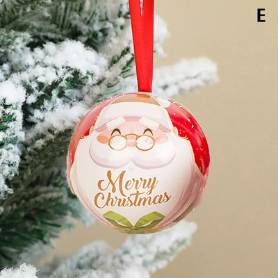 7 cm Ziemassvētku eglītes dekoru piekarināmā bumba, radoša bumbiņa, apdrukāta Ziemassvētku ballīšu piederumi, piekaramie Ziemassvētku kuloni dāvanu kastīte