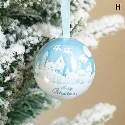 7 cm Ziemassvētku eglītes dekoru piekarināmā bumba, radoša bumbiņa, apdrukāta Ziemassvētku ballīšu piederumi, piekaramie Ziemassvētku kuloni dāvanu kastīte