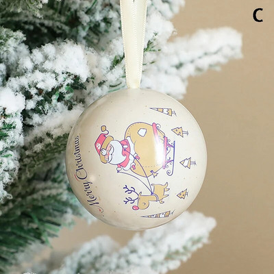 7 cm Ziemassvētku eglītes dekoru piekarināmā bumba, radoša bumbiņa, apdrukāta Ziemassvētku ballīšu piederumi, piekaramie Ziemassvētku kuloni dāvanu kastīte