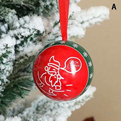 7 cm Ziemassvētku eglītes dekoru piekarināmā bumba, radoša bumbiņa, apdrukāta Ziemassvētku ballīšu piederumi, piekaramie Ziemassvētku kuloni dāvanu kastīte