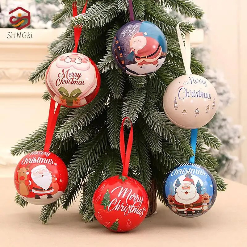 7 cm Ziemassvētku eglītes dekoru piekarināmā bumba, radoša bumbiņa, apdrukāta Ziemassvētku ballīšu piederumi, piekaramie Ziemassvētku kuloni dāvanu kastīte