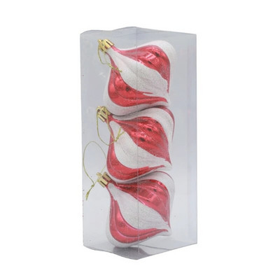 3 komada božićnih kuglica u obliku luka s navojem za božićno drvce, ukrasi otporni na udarce, viseći privjesci, dar za djecu