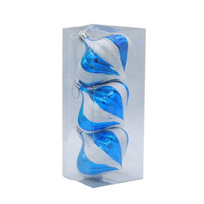 3 komada božićnih kuglica u obliku luka s navojem za božićno drvce, ukrasi otporni na udarce, viseći privjesci, dar za djecu