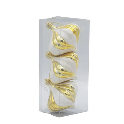 3 komada božićnih kuglica u obliku luka s navojem za božićno drvce, ukrasi otporni na udarce, viseći privjesci, dar za djecu