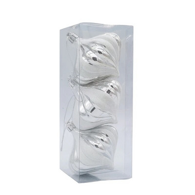 3 komada božićnih kuglica u obliku luka s navojem za božićno drvce, ukrasi otporni na udarce, viseći privjesci, dar za djecu