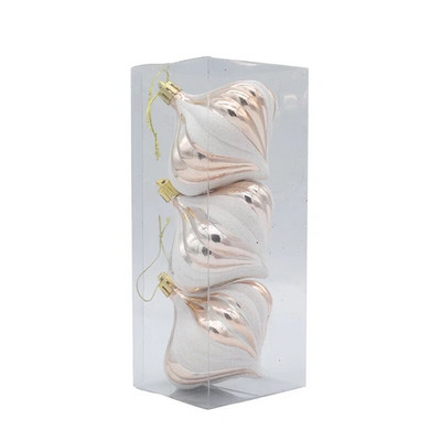 3 komada božićnih kuglica u obliku luka s navojem za božićno drvce, ukrasi otporni na udarce, viseći privjesci, dar za djecu