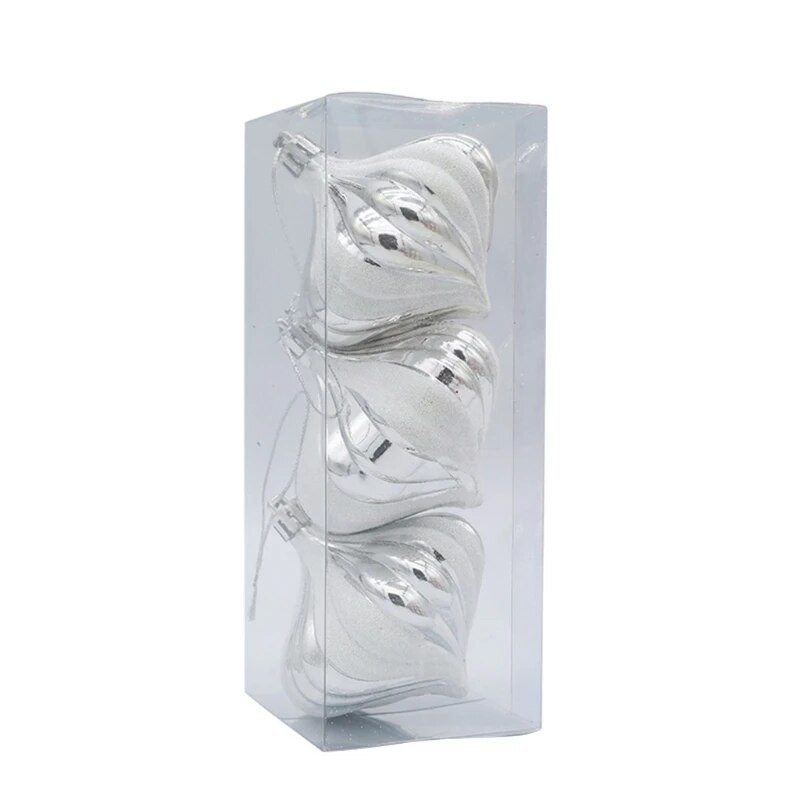 3 komada božićnih kuglica u obliku luka s navojem za božićno drvce, ukrasi otporni na udarce, viseći privjesci, dar za djecu