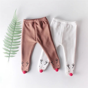 Плюс кадифени панталони бебе момче/момиче чорап с анимационен дизайн на лосове за момичета чорапогащник момчешки чорапогащник клинове за малко дете детски дрехи