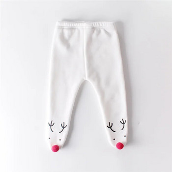 Плюс кадифени панталони бебе момче/момиче чорап с анимационен дизайн на лосове за момичета чорапогащник момчешки чорапогащник клинове за малко дете детски дрехи