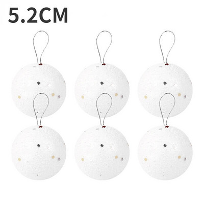 24/6 gab. Baltas putas Ziemassvētku bumbiņas Rotājumi apaļas Ziemassvētku balles Sniega bumba kokā piekarināmam kulonam Mājas Jaungada ballītes dekorēšana