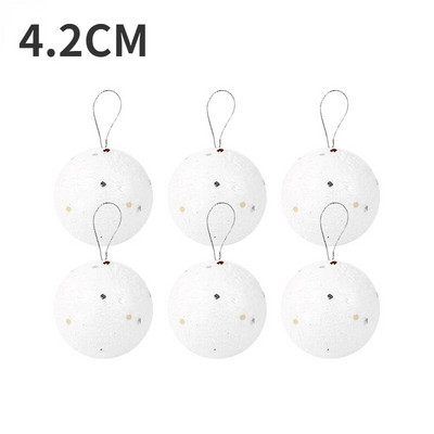 24/6 gab. Baltas putas Ziemassvētku bumbiņas Rotājumi apaļas Ziemassvētku balles Sniega bumba kokā piekarināmam kulonam Mājas Jaungada ballītes dekorēšana