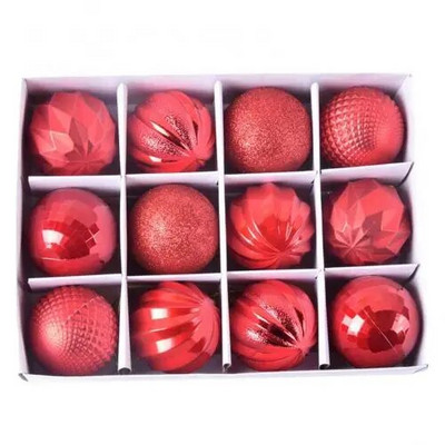12gab 6cm mirdzoša Ziemassvētku eglītes bumbiņas, krāsainas Ziemassvētku eglītes dekoratīvās bumbas piekarināms kulons Mājas rotājumi Jaungada dāvana