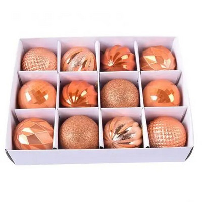 12gab 6cm mirdzoša Ziemassvētku eglītes bumbiņas, krāsainas Ziemassvētku eglītes dekoratīvās bumbas piekarināms kulons Mājas rotājumi Jaungada dāvana