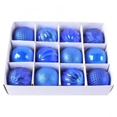 12gab 6cm mirdzoša Ziemassvētku eglītes bumbiņas, krāsainas Ziemassvētku eglītes dekoratīvās bumbas piekarināms kulons Mājas rotājumi Jaungada dāvana