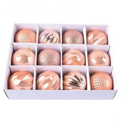 12gab 6cm mirdzoša Ziemassvētku eglītes bumbiņas, krāsainas Ziemassvētku eglītes dekoratīvās bumbas piekarināms kulons Mājas rotājumi Jaungada dāvana