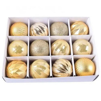 12gab 6cm mirdzoša Ziemassvētku eglītes bumbiņas, krāsainas Ziemassvētku eglītes dekoratīvās bumbas piekarināms kulons Mājas rotājumi Jaungada dāvana