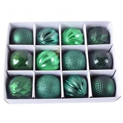 12gab 6cm mirdzoša Ziemassvētku eglītes bumbiņas, krāsainas Ziemassvētku eglītes dekoratīvās bumbas piekarināms kulons Mājas rotājumi Jaungada dāvana