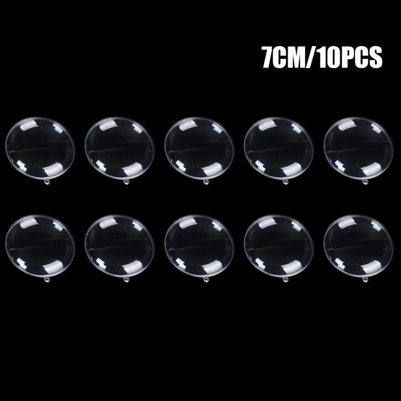 10 komada plastične prozirne plosnate kuglice božićni ukrasi vjenčani slatkiši Božićna poklon kutija Viseći privjesak Dekoracija za zabavu Noel Nova godina 2022.