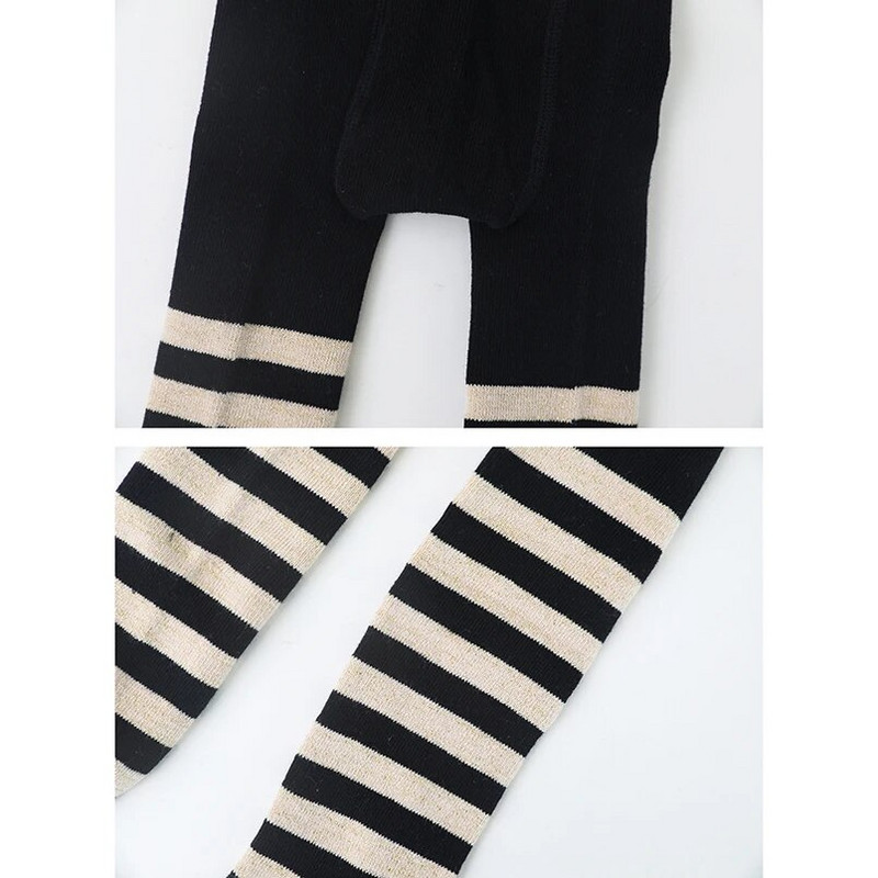 Vintage crne/zlatne pruge najlonske čarape za školarke, jesenske mornarske najlonske čarape za djevojčice, male čarape, dječje tajice, dječje najlonske čarape