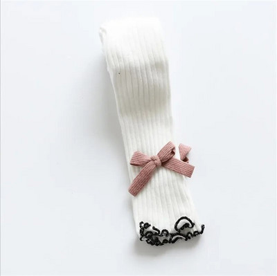 Vintage jednofarebné prúžky pre dojčatá, jarné a jesenné legíny pre batoľatá s mašľou a dizajnom princeznovského spodného oblečenia, vianočný darček