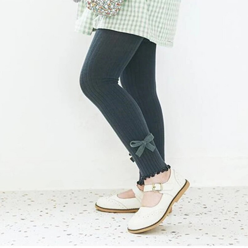 Vintage jednofarebné prúžky pre dojčatá, jarné a jesenné legíny pre batoľatá s mašľou a dizajnom princeznovského spodného oblečenia, vianočný darček