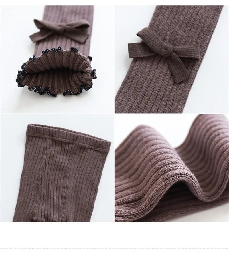 Vintage jednofarebné prúžky pre dojčatá, jarné a jesenné legíny pre batoľatá s mašľou a dizajnom princeznovského spodného oblečenia, vianočný darček