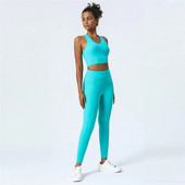 Jednobojni set za jogu u teretani Uske tajice Sportski fitnes Cross grudnjak Top 2 kom. Mekano sportsko odijelo Sveobuhvatna obuka Ženska sportska odjeća