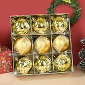 9Pcs 6cm Velike zlatne božićne kuglice Velika kuglica za božićno drvce Viseći privjesak Božićni dekor za dom Navidad Nova godina