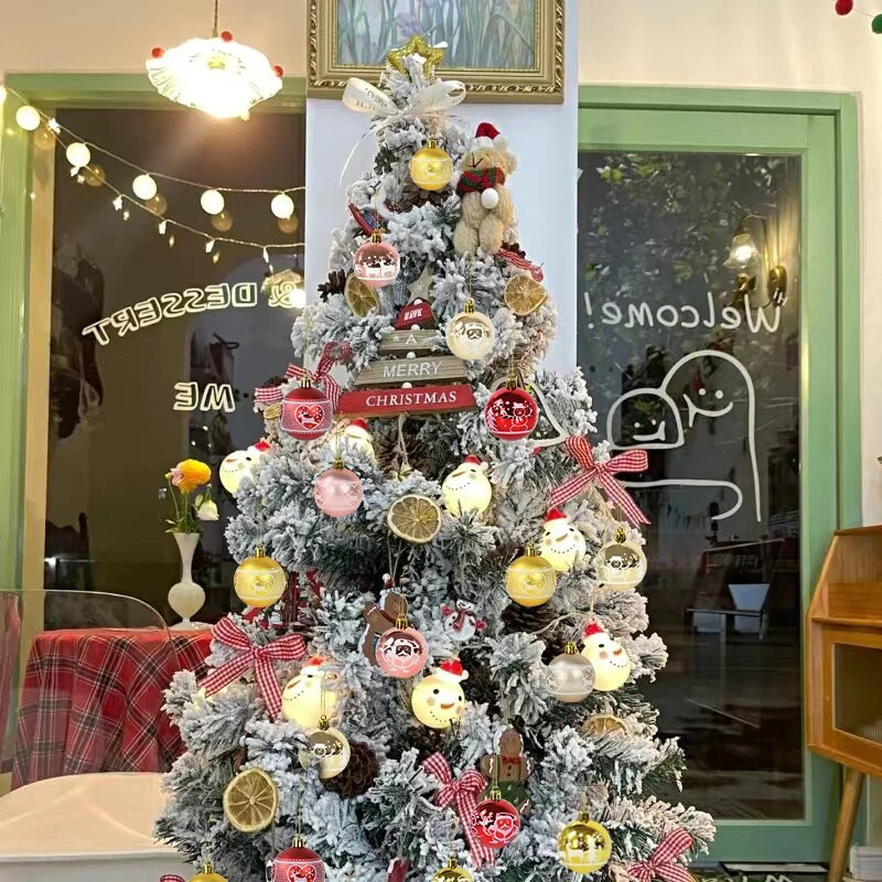 9Pcs 6cm Velike zlatne božićne kuglice Velika kuglica za božićno drvce Viseći privjesak Božićni dekor za dom Navidad Nova godina