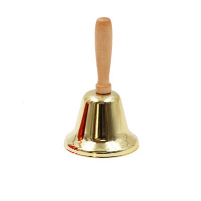 Radošs Ziemassvētku koka rokas zvans, košs tonis Ziemassvētku vecītis, zvana zvani, uzmanības piesaiste skolas kāzu ballīšu piederumi