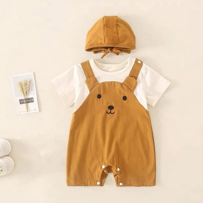 Pavasaris Rudens Jaundzimušais Apģērbs Jaundzimušajiem Kombinezoni lāča apdruka Zīdaiņu bikses Bērnu Kombinezoni ar garām piedurknēm Zīdaiņu apģērbi