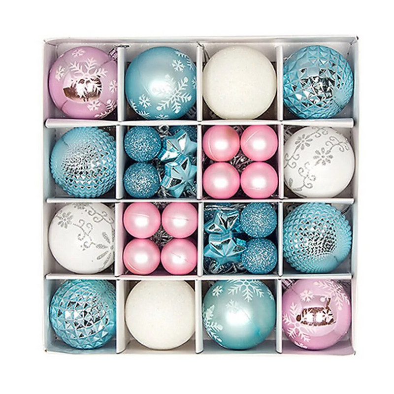 Kalėdų kamuoliukų rinkinys puikiai tinka kabinti dekoracijas ir mažų gyvūnų žaislus Mėlynas auksas ir geležies pilkas šampano auksas